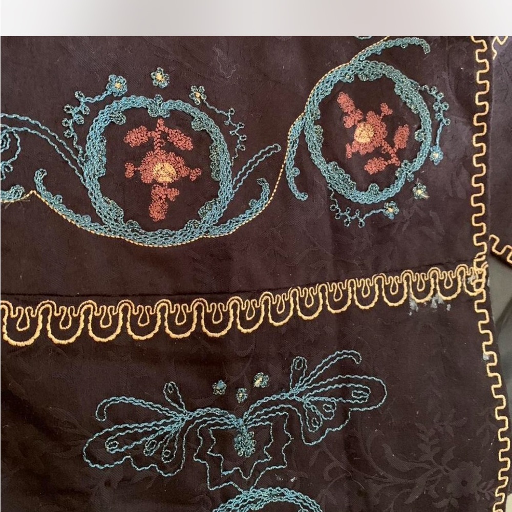 Boho Hippie Festival CottageColdwater Creek Brown Embroidered Jacket PM - Picture 6 of 7
